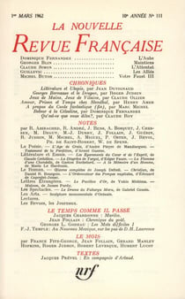 La Nouvelle Revue Française N' 111 (Mars 1962)