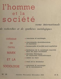 Marx et la sociologie - Colloque de Cerisy la-Salle, 14-21 septembre 1968