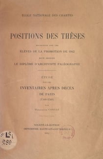 Étude sur les inventaires après décès de Paris (1500-1560)
