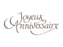 Tampon en bois joyeux anniversaire - 7,3 x 3,6 cm