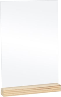 5 pancartes en plexiglas transparent avec socles en bois - Artemio