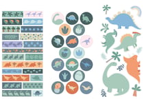 Lot de 3 feuilles de stickers Artemio - Dino & Co - 10,5 x 23 cm