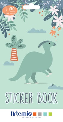 Bloc de 30 feuilles de stickers Artemio - Dino & Co - 30 x 30 cm