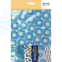 Papiers népalais Artemio - bleu/foil - 28 x 21.5 cm - 12 unités
