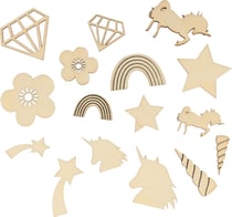 Lot de 40 confettis en bois Artemio - Licorne