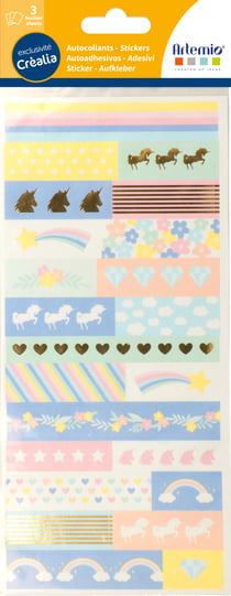 Stickers Artemio - Licorne - Exclusivité Créalia