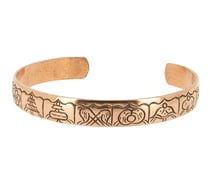 Bracelet de cuivre - 8 symboles auspicieux