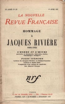 Hommage ŕ Jacques Rivičre (1886-1925) N' 139 (Avril 1925)