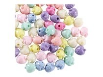 Sachet de perles « fraises » multicolores en plastique - Créalia