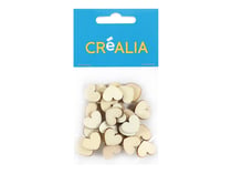 30 cœurs en bois 1,5 cm - couleur naturelle - Créalia