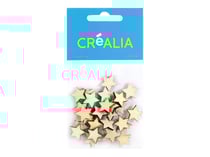 30 étoiles en bois 1,5 cm - couleur naturelle - Créalia