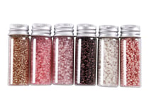 Perles de rocaille 2mm à tisser Créalia - 6 tons de rose