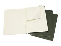 3 cahiers - 19 x 25 cm - Ligné - Vert - Moleskine