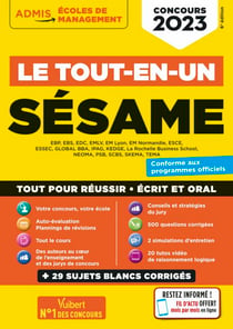 Le tout-en-un SÉSAME - 15 sujets blancs - Ecrits et oraux - Tutos offerts - Concours 2023