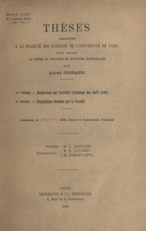 Recherches sur l'activité rythmique des nerfs isolés - Suivi de Propositions données par la Faculté : l'excitation chimique des muscles