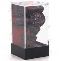 7 dés pour JDR Chessex - Granit - Noir et rouge