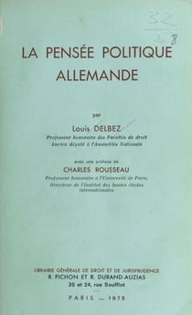 La Pensée politique allemande
