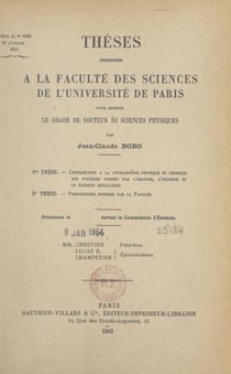 Contribution à la connaissance physique et chimique des systèmes formés par l'uranium, l'oxygène et un élément métallique - Thèse présentée à la Faculté des sciences de l'Université de Paris pour obtenir le grade de Docteur ès sciences physiques. Suivi...