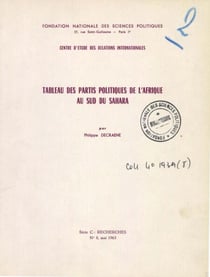 Tableau des partis politiques de l'Afrique au Sud du Sahara