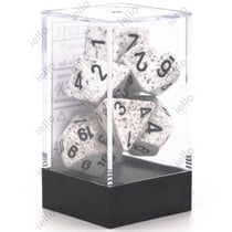 7 dés pour JDR Chessex - Granit - Blanc et gris