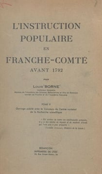 L'instruction populaire en Franche-Comté avant 1792 (2)