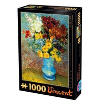 Puzzle 1000 pièces - Fleurs dans un vase bleu - Vincent Van Gogh