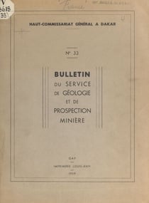 Contribution à l'étude géologique et hydrogéologique des formations primaires au Soudan méridional et en Haute-Volta - Thèse pour obtenir le grade de Docteur ès-sciences naturelles, le 22 novembre 1958