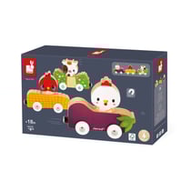 Gamme Ferme - Animaux de la Ferme Magnétiques - 3 Véhicules en Bois