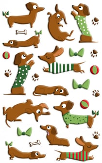 Stickers Cooky Maildor - Teckels - 7,5 x 12cm - 1 planche
