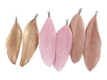 6 plumes - grises, beige et or brossé - Créalia
