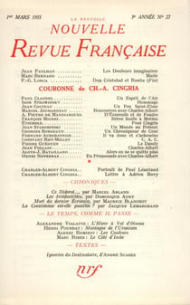 La Nouvelle Nouvelle Revue Française N' 27 (Mars 1955)