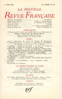 La Nouvelle Revue Française N' 113 (Mai 1962)