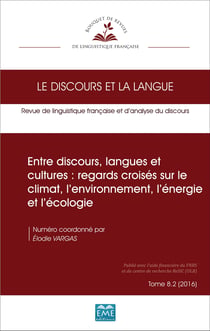 Entre discours, langues et cultures : regards croisés sur le climat, l'environnement, l'énergie et l'écologie