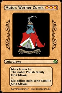 The noble Polish family Orla Glowa. Die adlige polnische Familie Orla Glowa.