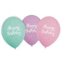 6 ballons - Happy birthday - 22,8 cm