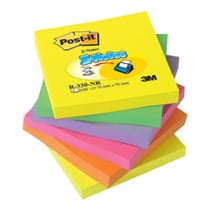 Z-Notes Post-it® couleurs néon assorties 76 x 76 mm 100 feuilles - Lot de 6 blocs