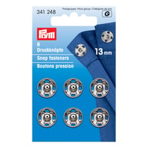6 boutons pression à coudre - 13mm