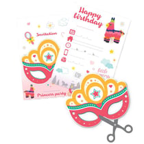 6 cartes d'invitation - Princesses
