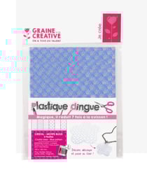 6 feuilles plastique dingue cristal et motifs bleus