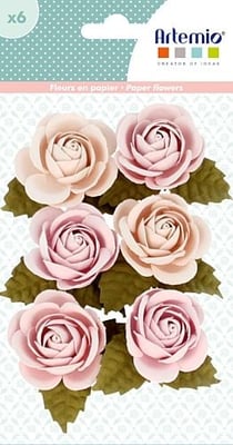 Lot de 6 fleurs en papier - Secret Garden