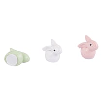 6 lapins en résine avec adhésif - 2 cm