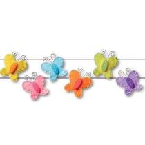 Sachet de 6 papillons en feutrine autocollantes