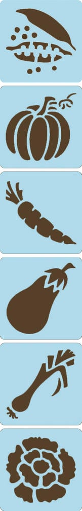 Lot de 6 pochoirs Légumes