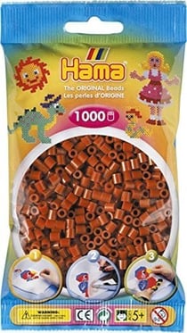 Sachet de perles Hama - 5 mm - marron rouge - 1000 perles