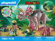 Playmobil® - Tricératops avec bébé et explorateur - 71821 - Dinos
