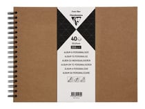 Carnet kraft à spirales et pages blanches 24 x 19 x 1,5 cm - Carnet  scrapbooking - Creavea