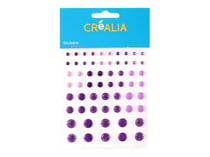 80 stickers ronds enamel - Violet - Créalia