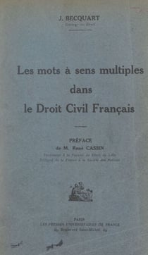 Les mots à sens multiple dans le droit civil français