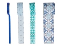 4 rubans de Masking Tape de 5m - Moroccan Blue