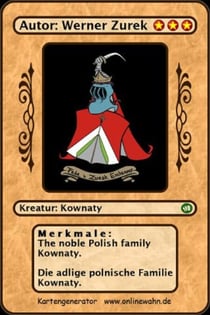 The noble Polish family Kownaty. Die adlige polnische Familie Kownaty.
